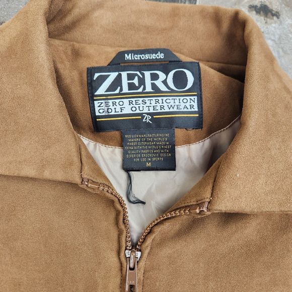 Mens Zero Restriction ZR size M Brown Soft Microfiber Polyester Full Zip Jacket - Picture 3 of 7